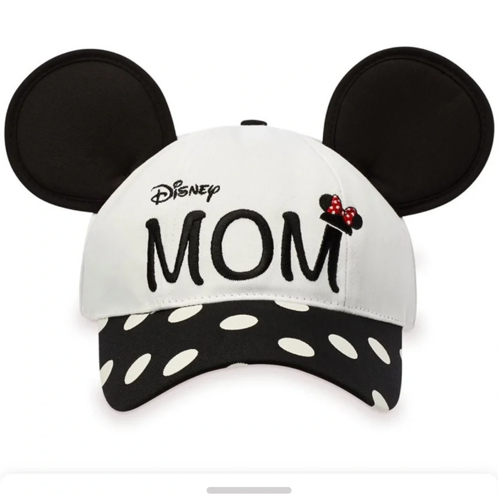 NWT Disney MOM Black & White Ear Minnie Mouse Hat Baseball Cap for Women - Picture 1 of 9